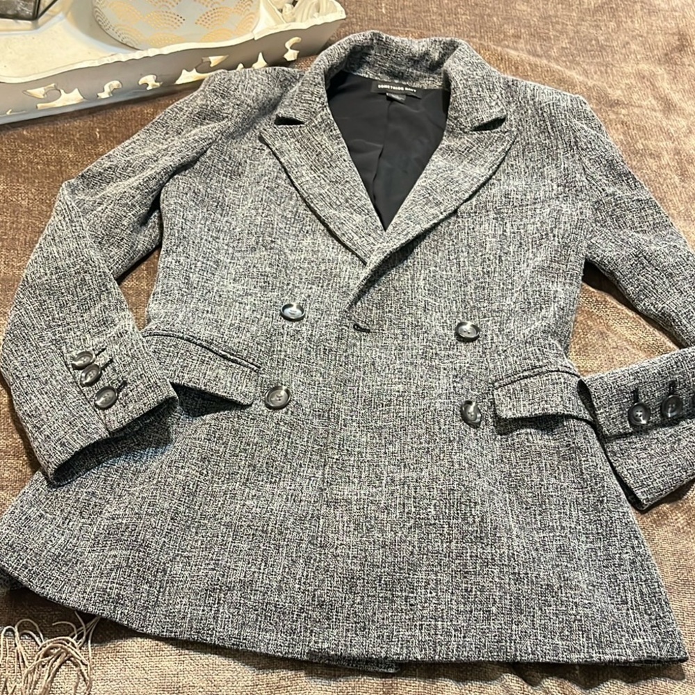 Something Navy Gray Tailored Blazer, Size XS